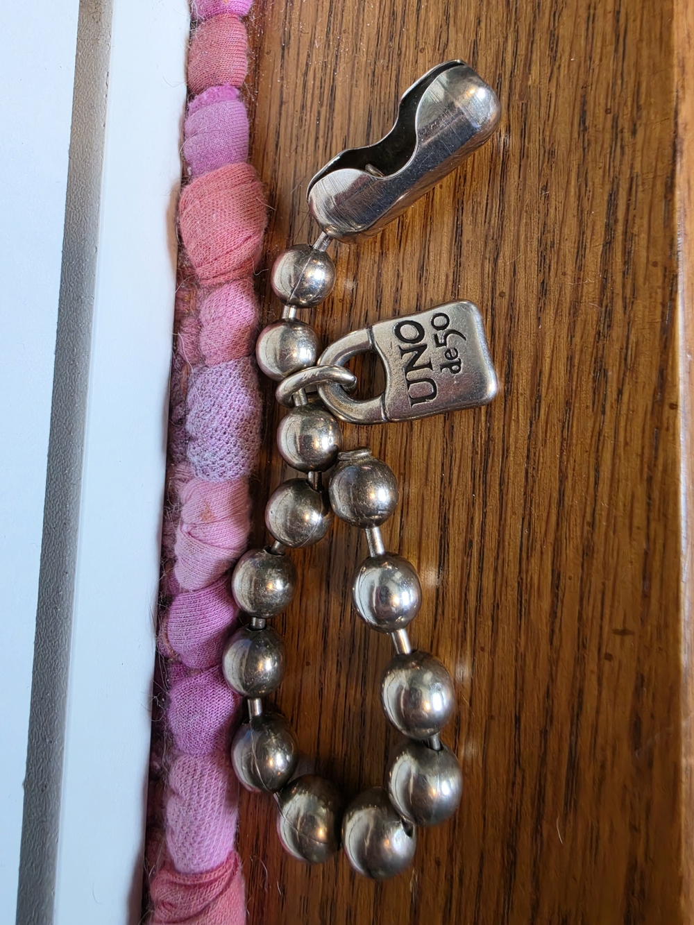 UNO de 50 Silver Ball Chain Bracelet with Padlock Charm - Picture 3 of 6